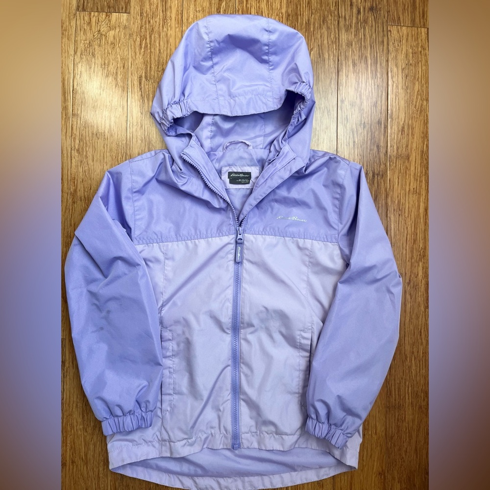 Eddie Bauer Girls Windbreaker/ Raincoat Size Medium 10/12 Purple. 1420